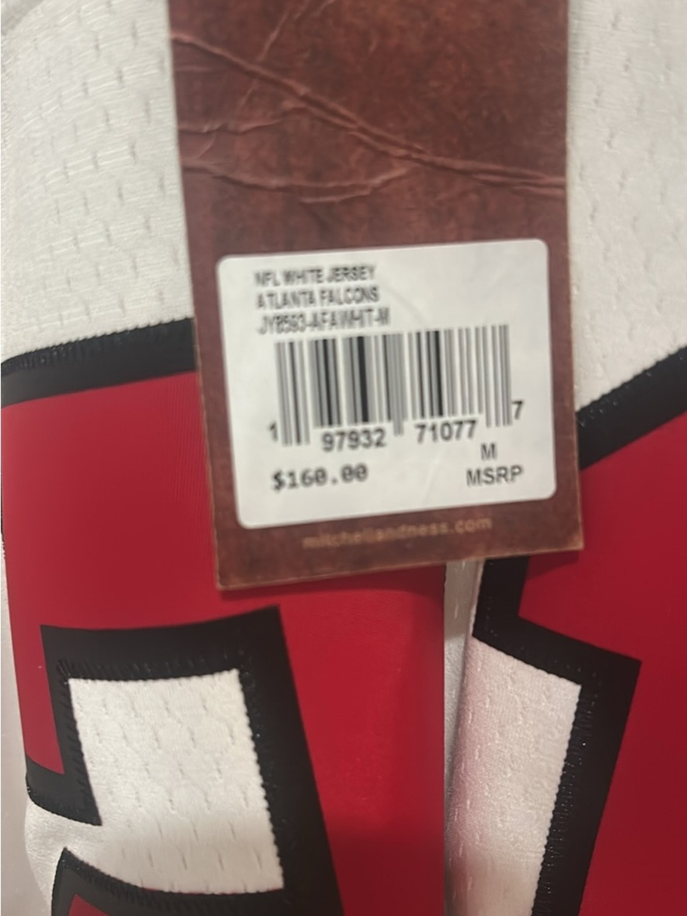 Mitchell & Ness Atlanta Falcons White and Red Jersey